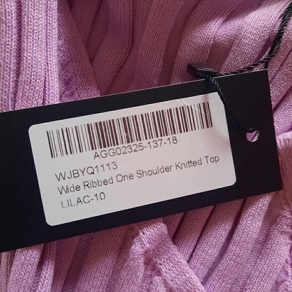 Nasty Gal Wide Ribbed One Shoulder Knitted Top - Picture 3 of 4